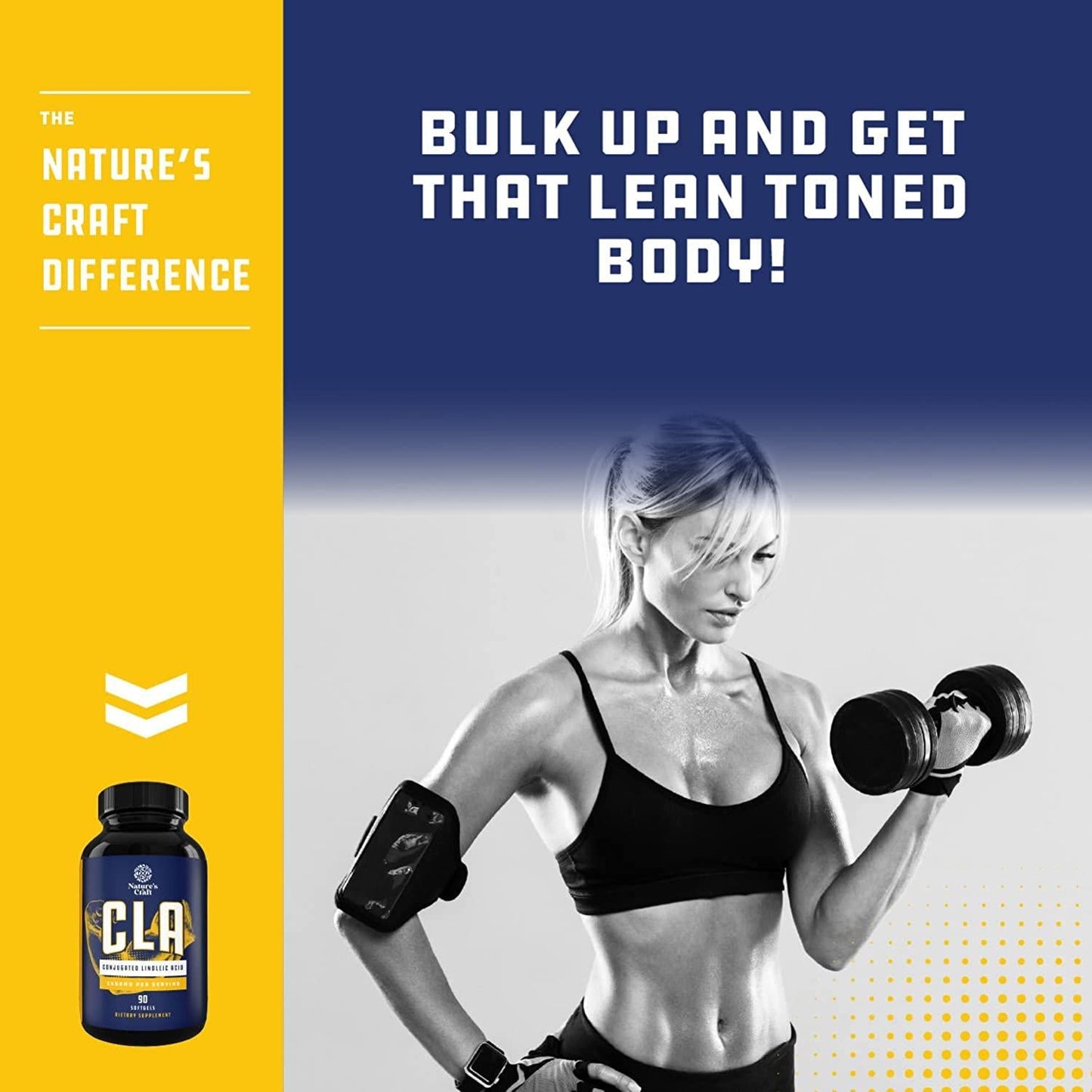 Natures Craft's Pure CLA Weight Loss Supplement Safflower Oil - Natural Diet Pills for Men Women Boost Metabolism Belly Fat Burner - Best 1000 mg CLA Softgels Conjugated Linoleic Acid Complex