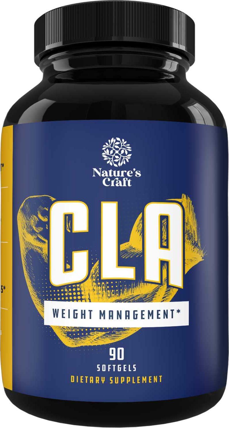 Natures Craft's Pure CLA Weight Loss Supplement Safflower Oil - Natural Diet Pills for Men Women Boost Metabolism Belly Fat Burner - Best 1000 mg CLA Softgels Conjugated Linoleic Acid Complex