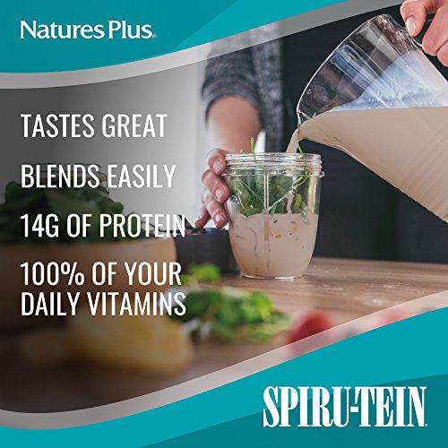 Natures Simply Natural SPIRU-TEIN Shake - Unsweetened Chocolate - 0.82 lb Protein Powder- Meal Replacement - Natural Energy - Supports Diabetic Lifestyle - Vegetarian, 16 Servings