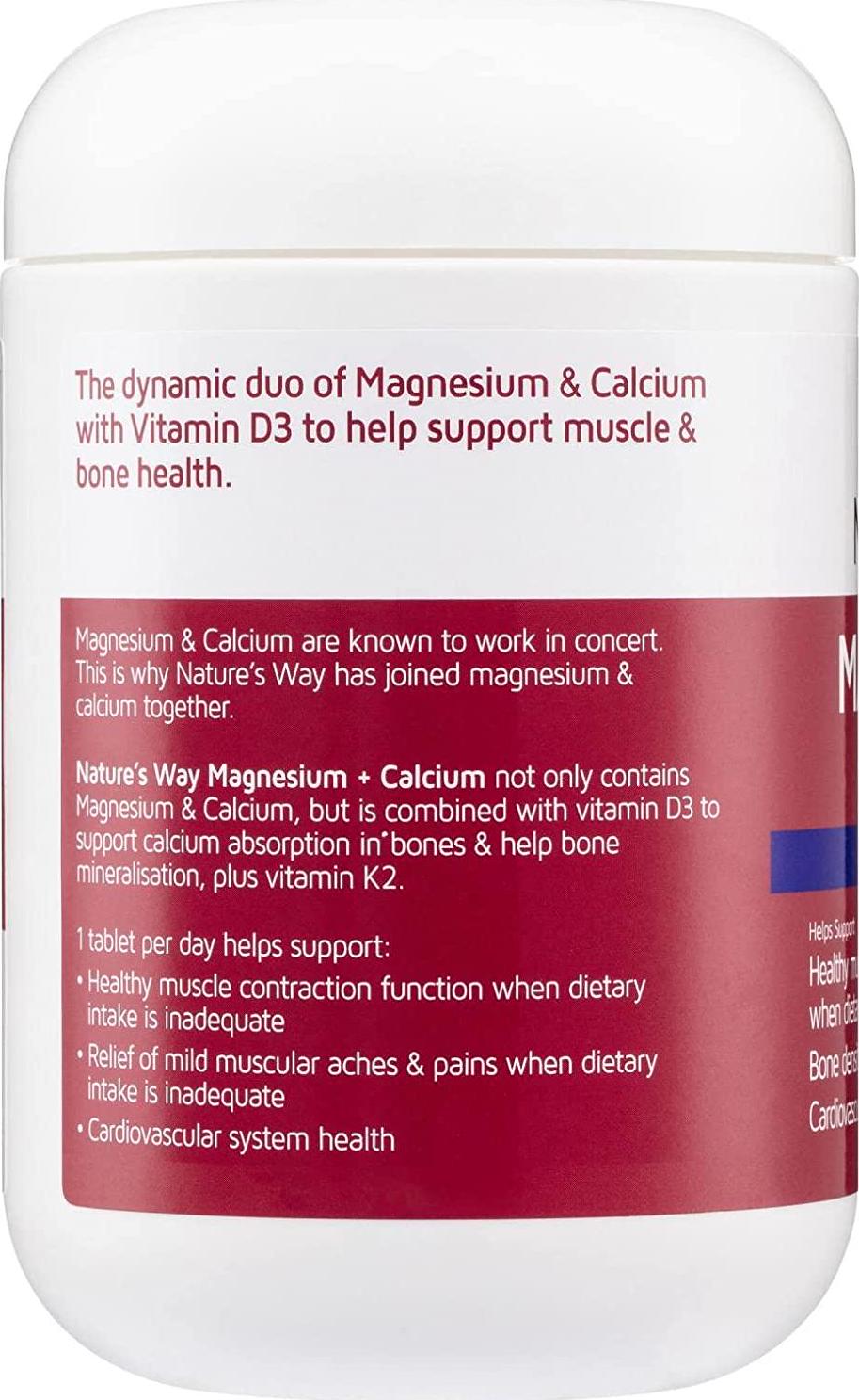 Natures Way Magnesium Calcium Muscle Bone Tablets, 150 count