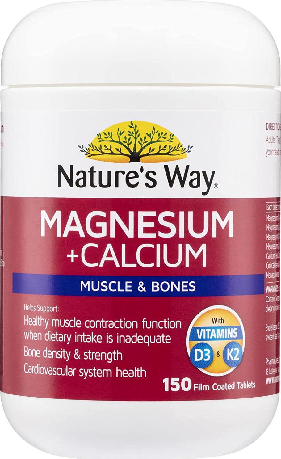 Natures Way Magnesium Calcium Muscle Bone Tablets, 150 count