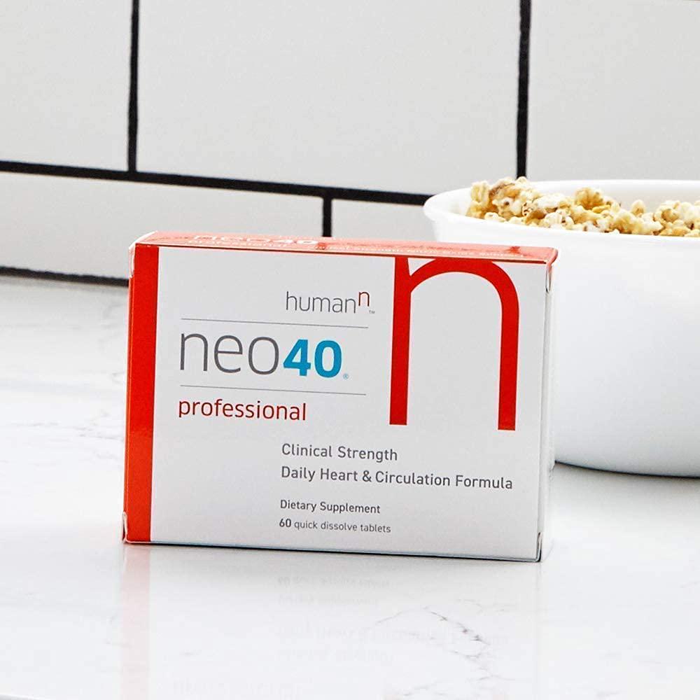 Neo40 Professional Bundle | Nitric Oxide Booster with Methylfolate, Natural Blood Pressure Supplement, May Help Support Healthy Blood Pressure and Circulation, 60 Tablets with N-O Indicator Test Strips