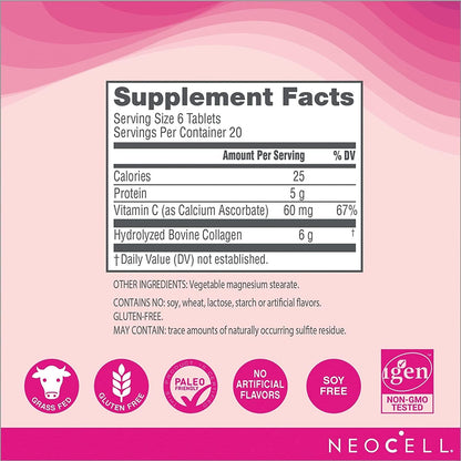 NeoCell Super Collagen + C 6, 000mg Collagen Types 1 and 3 Plus Vitamin C - 360 Tablets (Packaging May Vary)