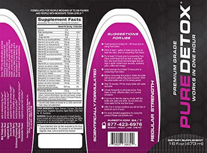 Neometrx Same-Day Regular Strength Detox Drink, Dragon Fruit Flavor, 16 Fl Oz