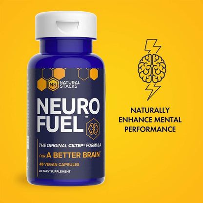 NeuroFuel Brain Supplement and Focus Supplement - Improved Focus, Memory and Motivation - CILTEP Nootropics Brain Support Supplement Focus Pills and Energy Supplement (45ct) by Natural Stacks