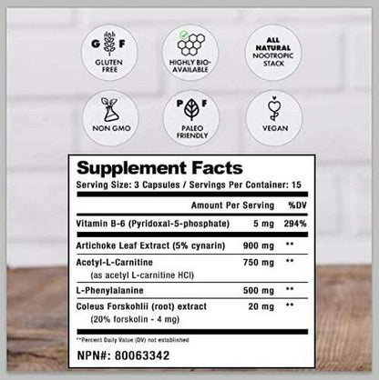 NeuroFuel Brain Supplement and Focus Supplement - Improved Focus, Memory and Motivation - CILTEP Nootropics Brain Support Supplement Focus Pills and Energy Supplement (45ct) by Natural Stacks