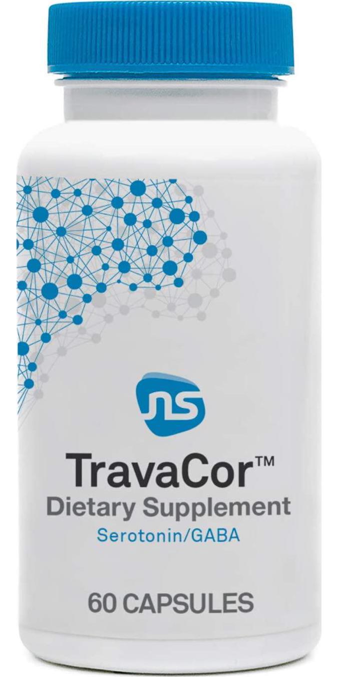 NeuroScience TravaCor - 5-HTP, L-Theanine, Folate, Magnesium, Vitamin B6 + B12 Supplement - Helps Promote Sleep, Improve Mood, Support Serotonin Production and Reduce Stress + Anxiousness (60ct)