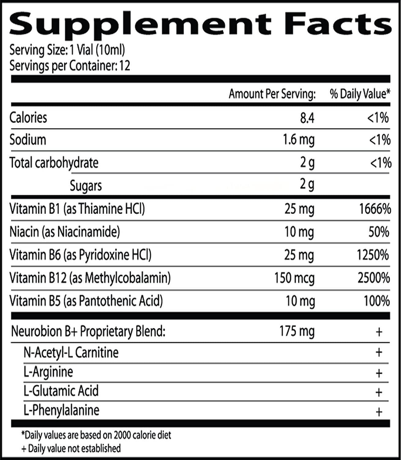 Neurobion Plus Liquid Dietary Supplement B Complex 10 Vials