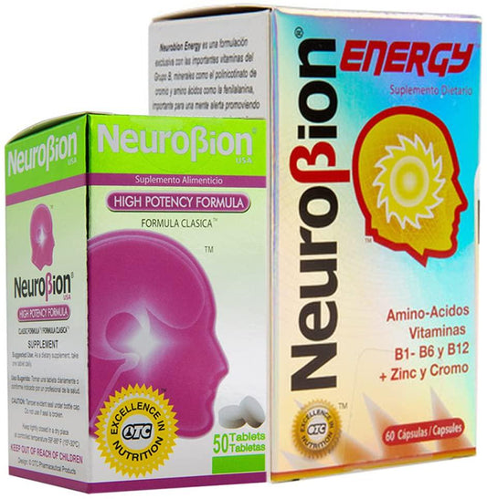 Neurobion energy + Neurobion high potency dietary supplement special blend of amino acids, vitamins b1- b6- and b12 + zinc