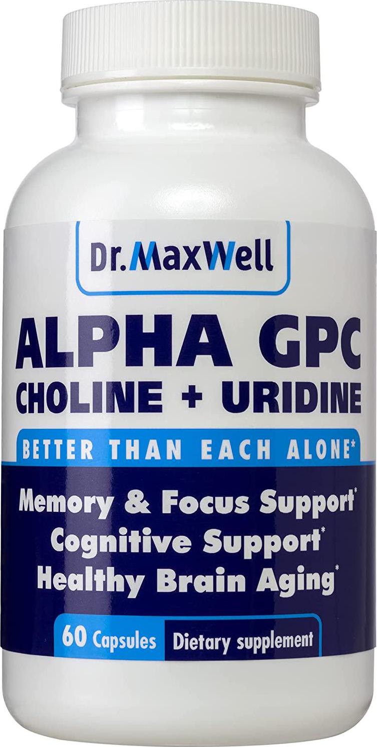 New Alpha GPC Choline Supplement with Uridine, a Choline Enhancer. Best Choline Form, Better Than Alpha GPC or Uridine Аlone. Soy Free, No Fillers Stearates. USA Made, 60 Pills, Money Back Guarantee