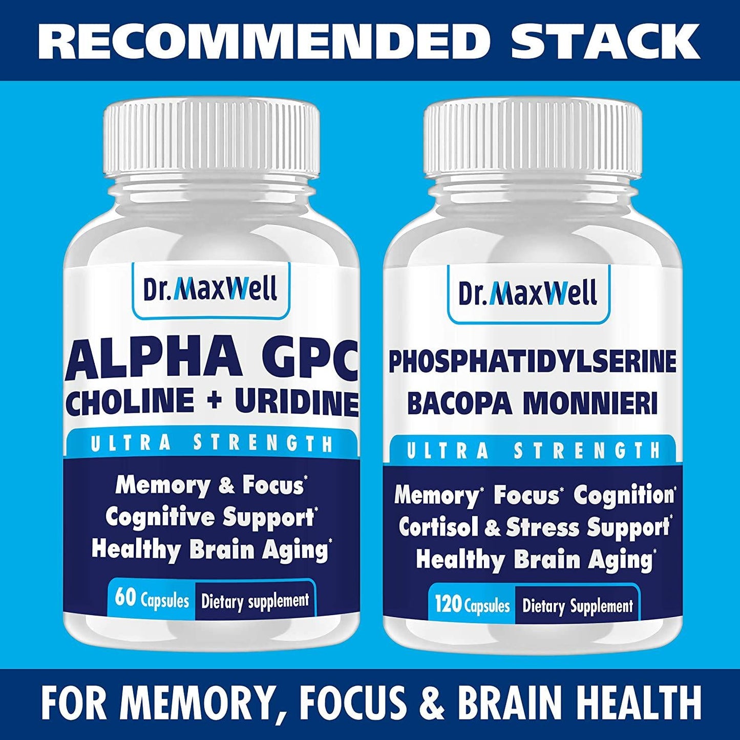 New Alpha GPC Choline Supplement with Uridine, a Choline Enhancer. Best Choline Form, Better Than Alpha GPC or Uridine Аlone. Soy Free, No Fillers Stearates. USA Made, 60 Pills, Money Back Guarantee