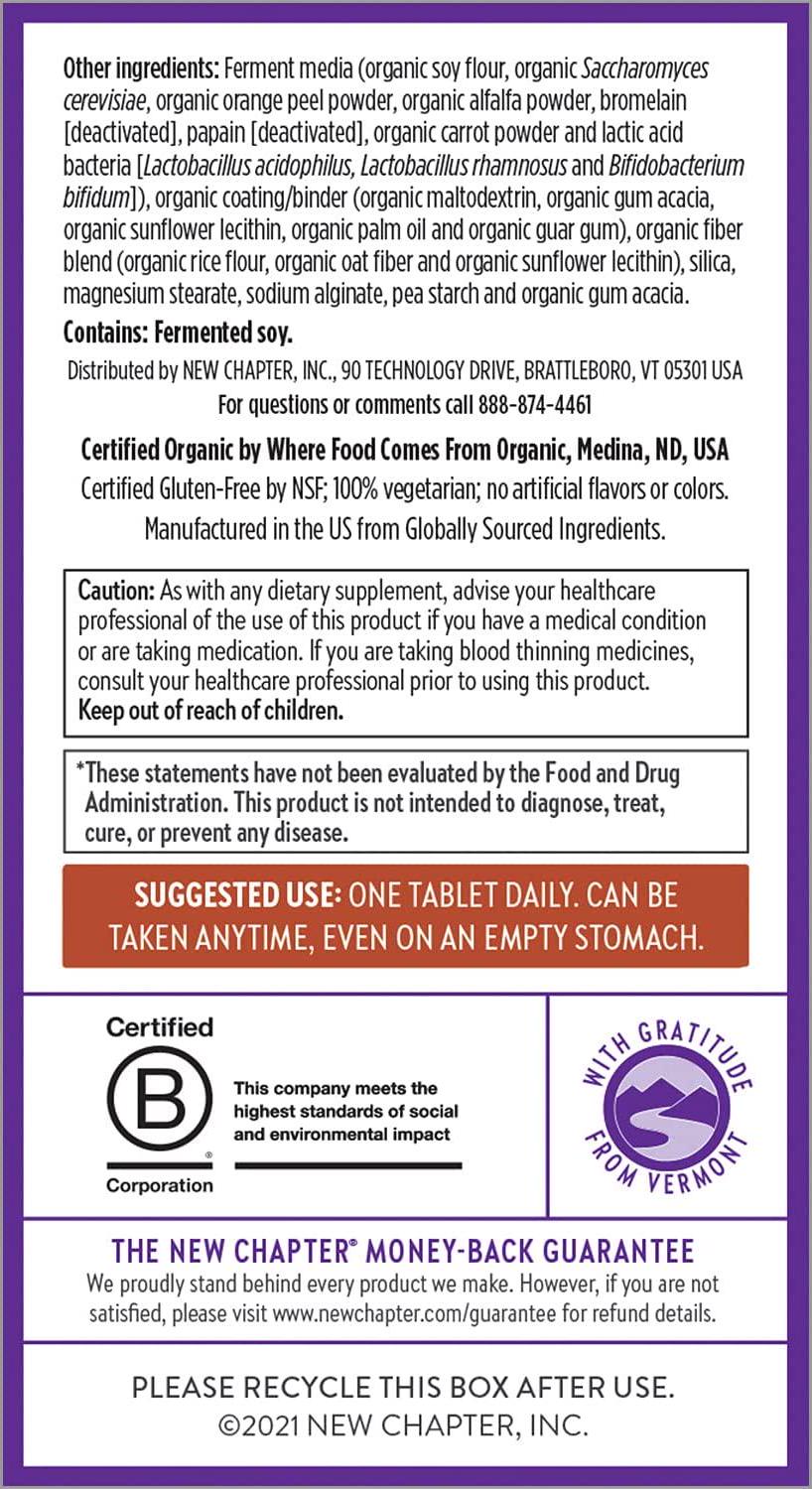 New Chapter Men's Multivitamin, Every Man's One Daily Fermented with Probiotics + Selenium + B Vitamins + Vitamin D3 + Organic Non-GMO Ingredients - 96 ct (Packaging May Vary)