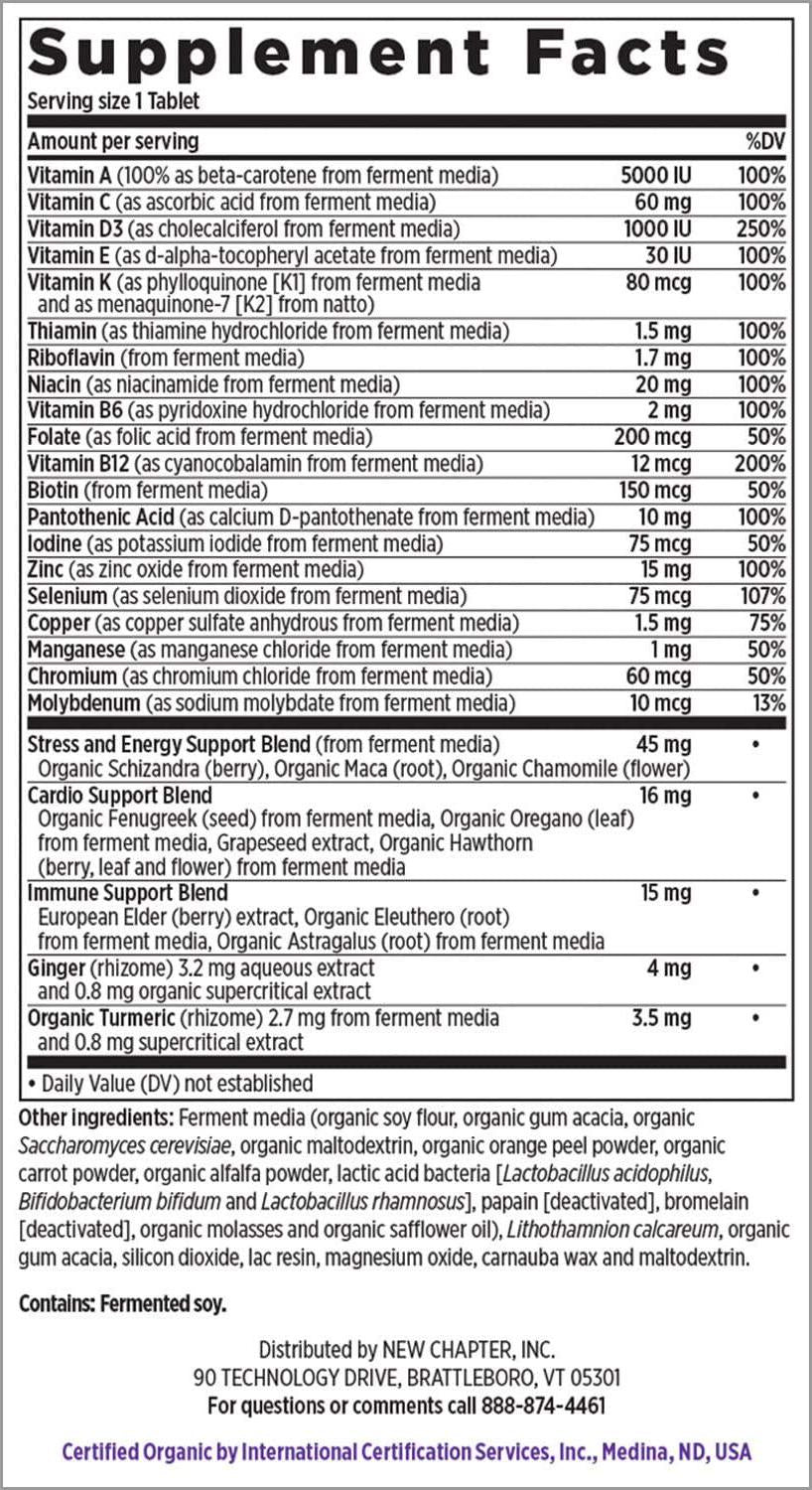 New Chapter Men's Multivitamin, Every Man's One Daily Fermented with Probiotics + Selenium + B Vitamins + Vitamin D3 + Organic Non-GMO Ingredients - 96 ct (Packaging May Vary)