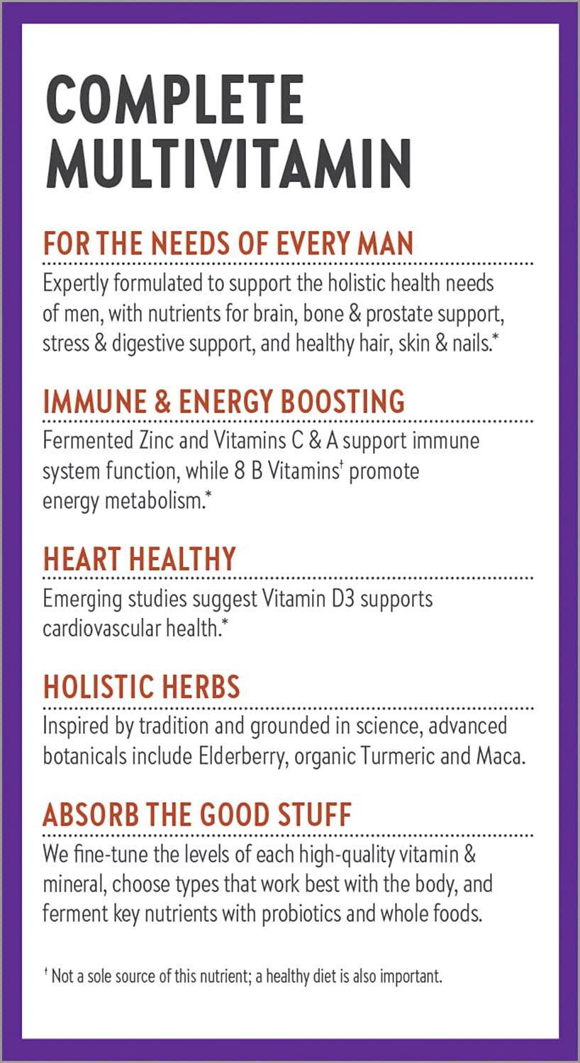 New Chapter Men's Multivitamin, Every Man's One Daily Fermented with Probiotics + Selenium + B Vitamins + Vitamin D3 + Organic Non-GMO Ingredients - 96 ct (Packaging May Vary)