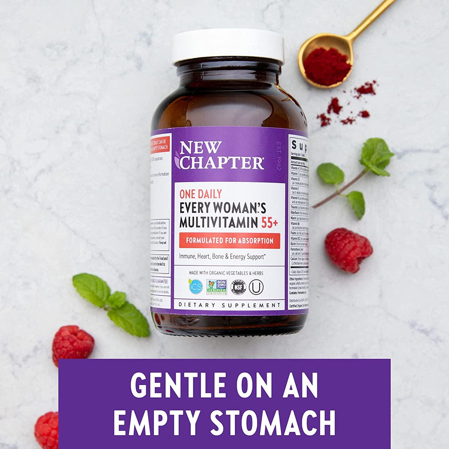 New Chapter Multivitamin for Women 50 plus - Every Woman's One Daily 55+ with Fermented Probiotics + Whole Foods + Astaxanthin + Vitamin D3 + B Vitamins + Organic Non-GMO Ingredients - 96 ct