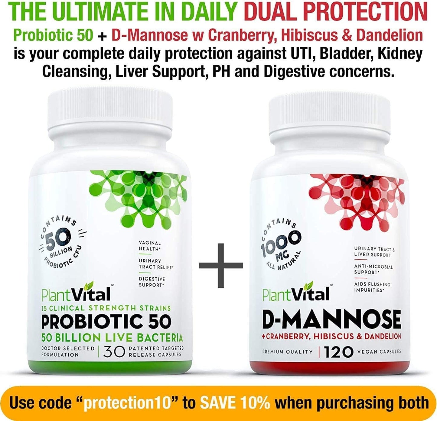 New! D-Mannose 1000mg w Cranberry [HIGH Potency] Urinary Tract Treatment, Bladder Control, Kidney Cleanse and UTI Support. 100% Natural Detox. Plus Hibiscus and Dandelion. 2 Months Supply
