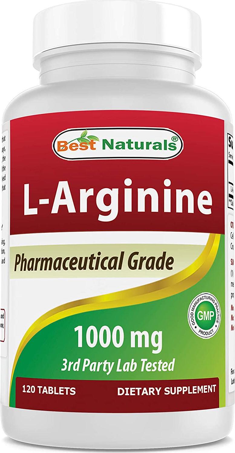 (New Improved Formula) Best Naturals L-Arginine 1000 mg 120 Tablets - Pharmaceutical Grade L Arginine Supplement Promotes Nitric Oxide Synthesis
