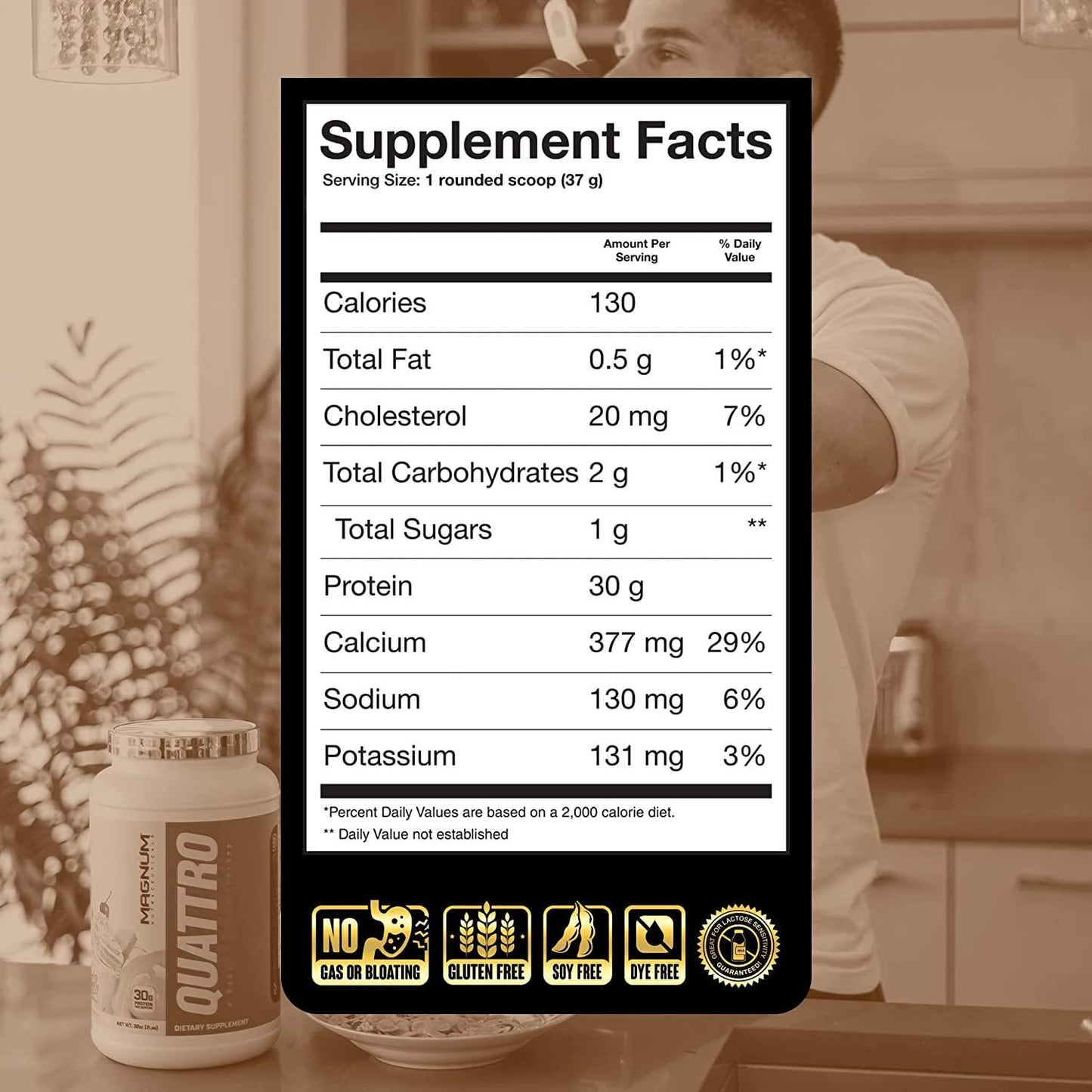 New Magnum Nutraceuticals Quattro Vanilla 2lb Shake Series with Hard Muscle Builder HMB Capsules