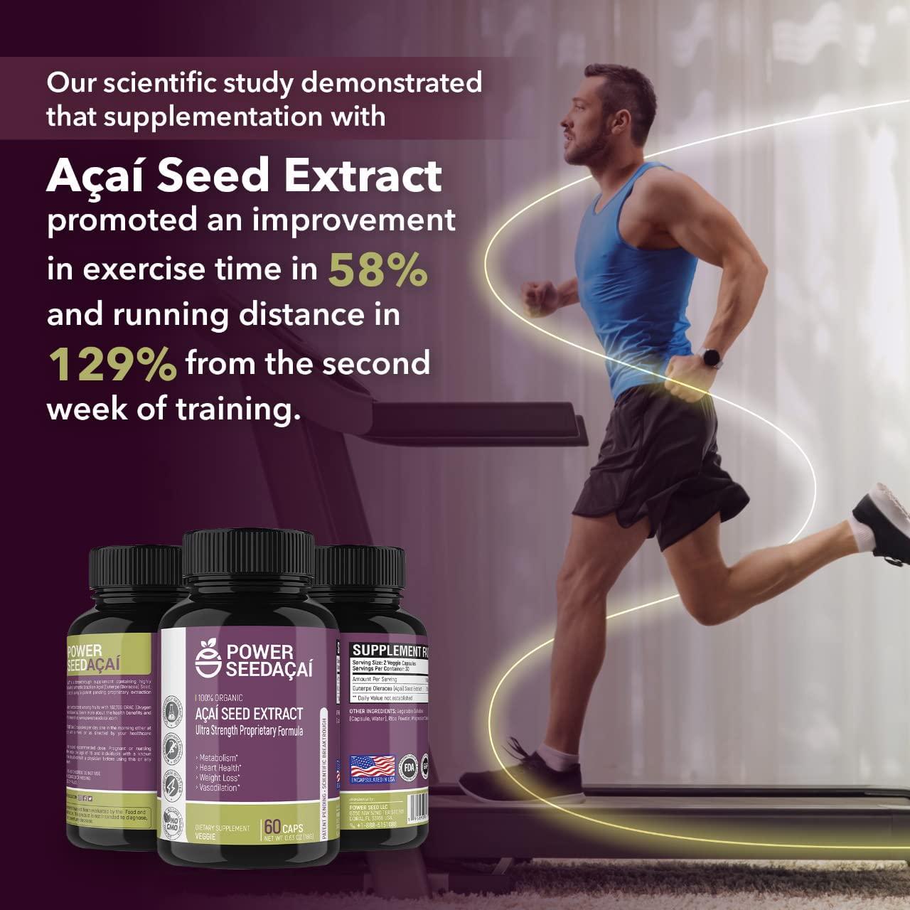 New Patented Blood Flow and Nitric Oxide Booster Supplement -Organic Açaí Seed Extract -100% Vasodilation - 50 X More Antioxidants- 60 Capsules