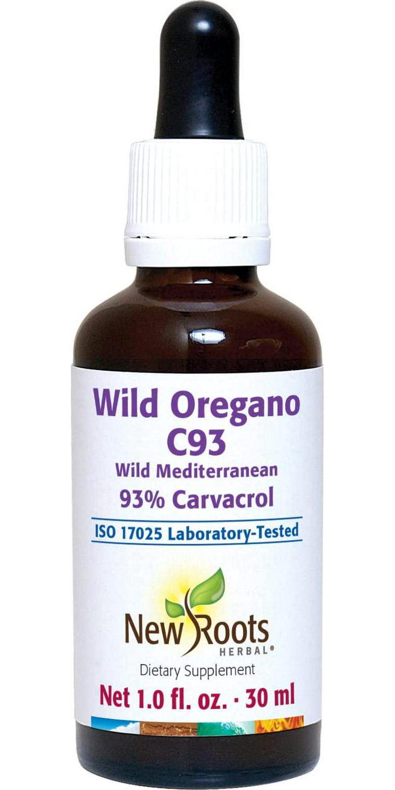 New Roots Herbal Wild Oregano C93 (30 ml) Liquid, Highest Natural Carvacrol Concentration|Immune Defense|Mediterranean Source|Alcohol Free, Organic, Non-GMO, Vegan, Gluten Free