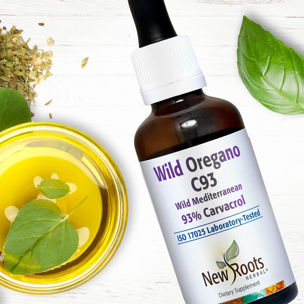 New Roots Herbal Wild Oregano C93 (30 ml) Liquid, Highest Natural Carvacrol Concentration|Immune Defense|Mediterranean Source|Alcohol Free, Organic, Non-GMO, Vegan, Gluten Free