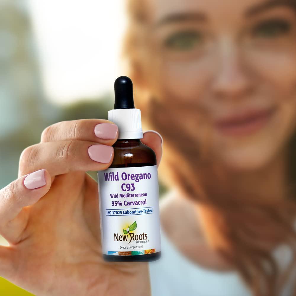 New Roots Herbal Wild Oregano C93 (30 ml) Liquid, Highest Natural Carvacrol Concentration|Immune Defense|Mediterranean Source|Alcohol Free, Organic, Non-GMO, Vegan, Gluten Free