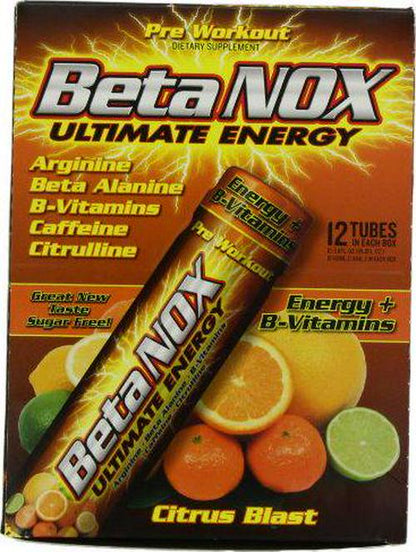 New Whey Beta NOX Liquid Ultimate Pre Workout Drink, Citrus Blast, 112ml