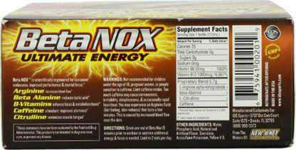 New Whey Beta NOX Liquid Ultimate Pre Workout Drink, Citrus Blast, 112ml