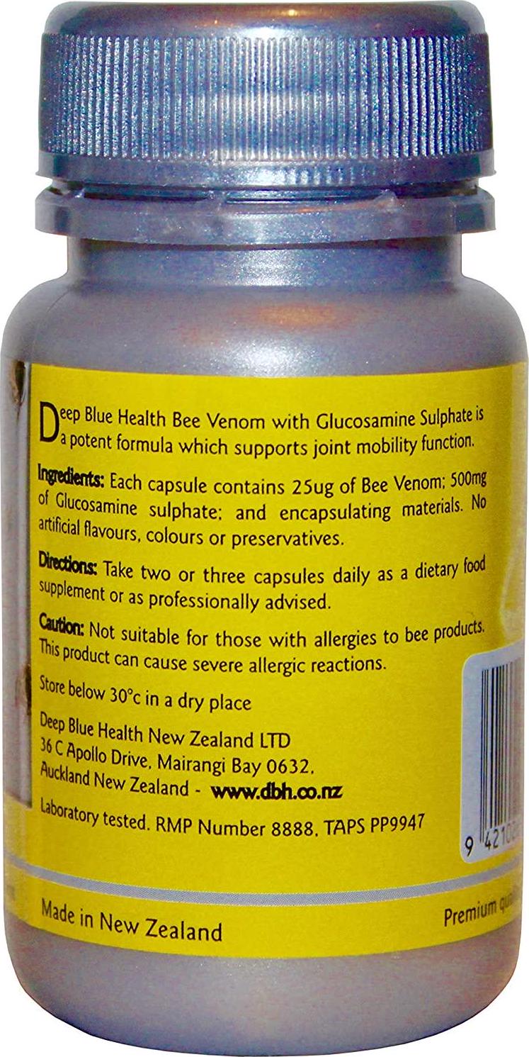 New Zealand Bee Venom with Glucosamine Sulphate - 500mg x 30 Capsules