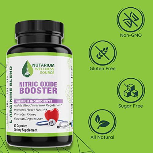 Nitric Oxide Booster Natural L Arginine, L Citriulline, Beta Alanine Supplement by Nutarium