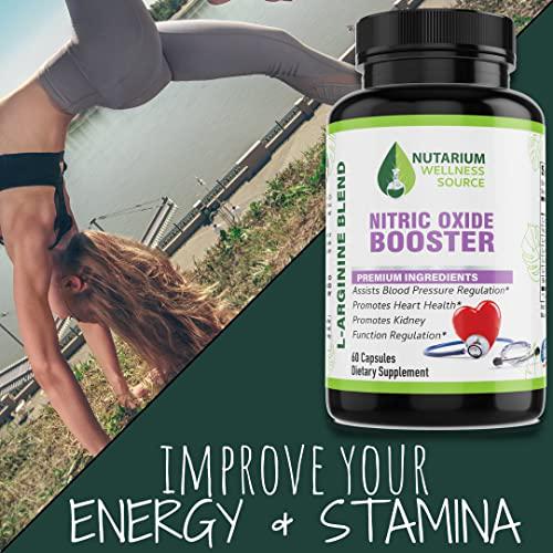 Nitric Oxide Booster Natural L Arginine, L Citriulline, Beta Alanine Supplement by Nutarium