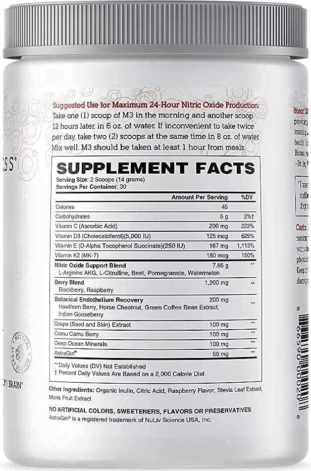 Nitric Oxide and Cardiovascular Detox Kit M3 Ultimate Nitric Oxide with Chelanox Total Systemic Cleanse 1 Month Supply