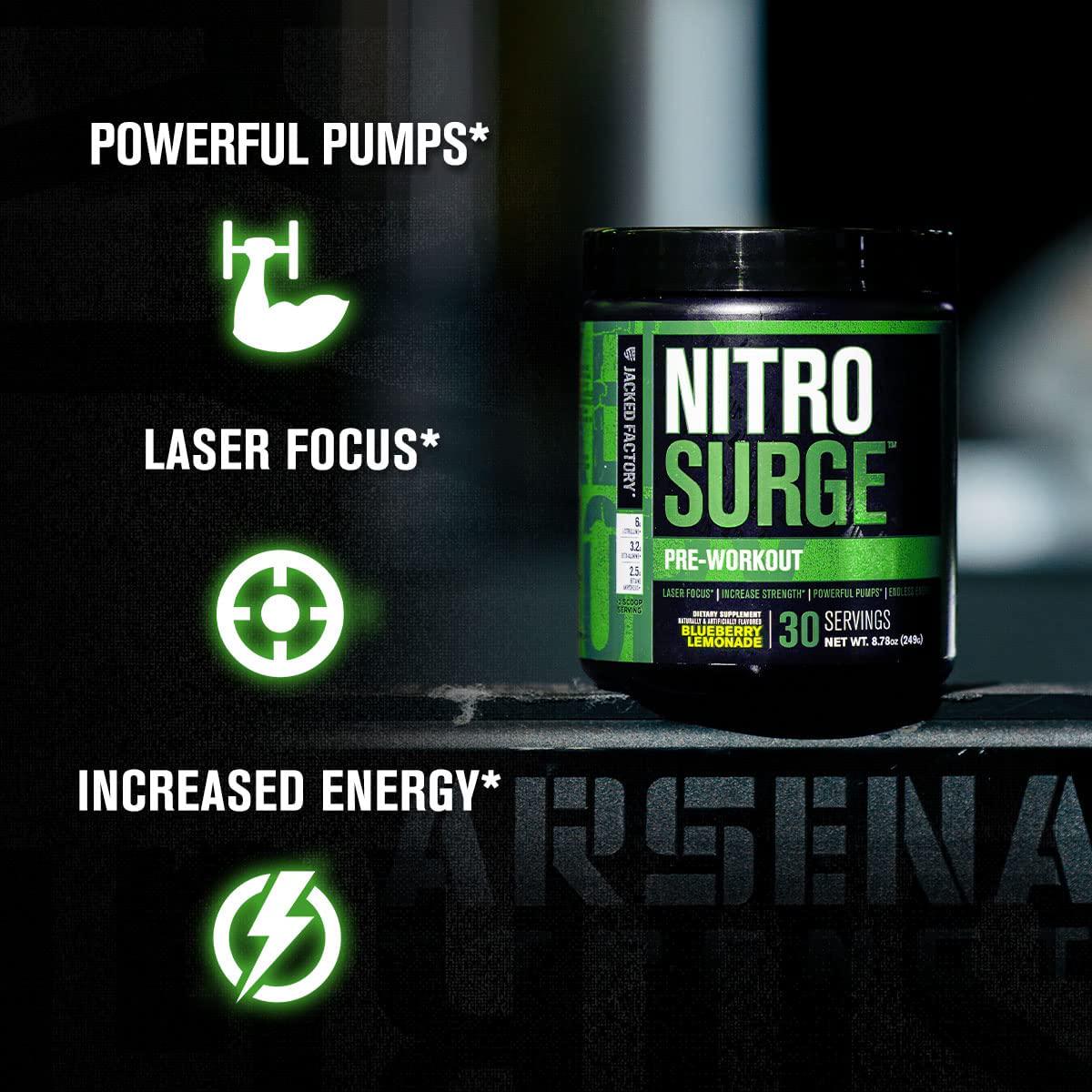 Nitrosurge Pre-Workout Supplement and Growth Surge Post Workout Muscle Builder Bundle