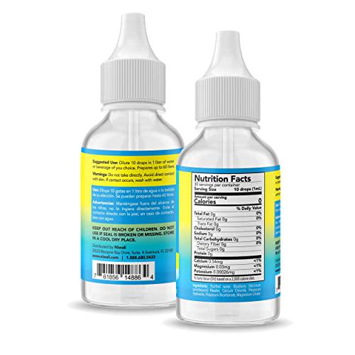 Niwali Alka Lizer Antioxidants Alkaline Mineral Drops 1Oz, Electrolyte Water Drops Liquid Magnesium Supplement with Potassium, Unflavored, pH Balance, 30 Servings
