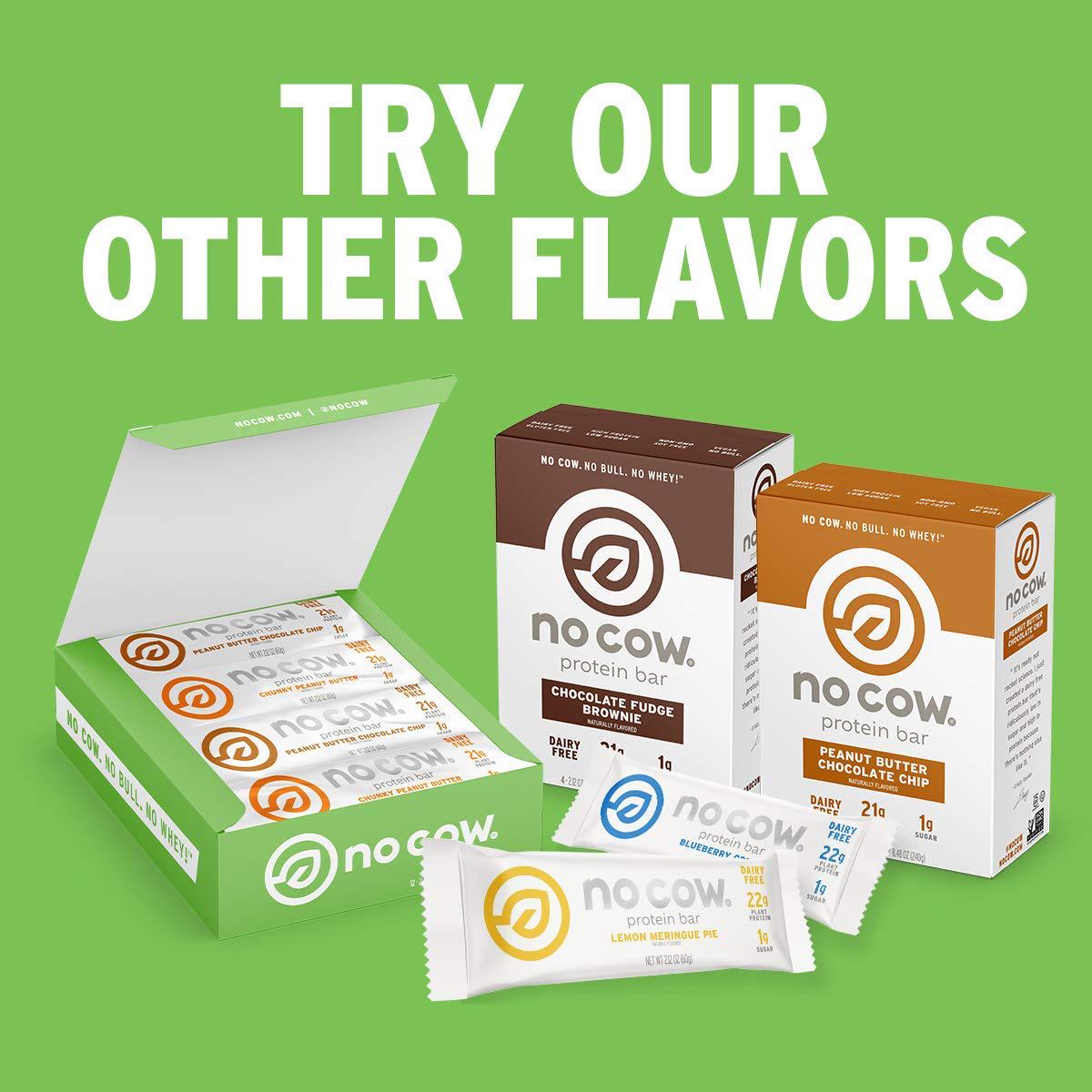 No Cow High Protein Bars, 20g Plus Plant Based Vegan Protein, Keto Friendly, Low Sugar, Low Carb, Low Calorie, Gluten Free, Naturally Sweetened, Dairy Free, Non GMO, Kosher, 12 Pack, Top Flavors Variety Pack