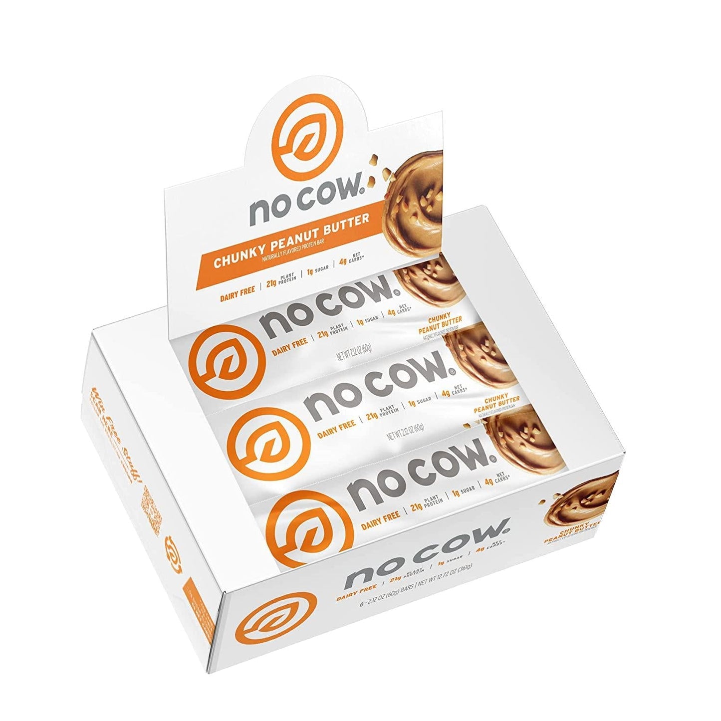 No Cow High Protein Bars, 12 Bar Top Flavors Variety Pack + Chunky Peanut Butter Protein Bar 6 Pack, 21g Plant Based Vegan Protein, Keto Friendly, Low Sugar, Low Carb, Low Calorie, Gluten Free