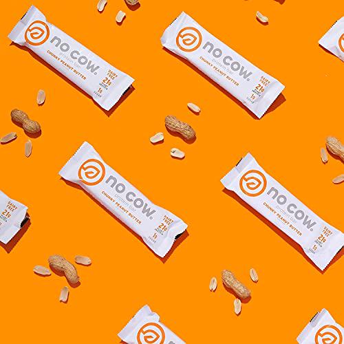 No Cow High Protein Bars, Chocolate Chip Cookie Dough 12 Pack + Chunky Peanut Butter Protein Bar 6 Pack, 21g Plant Based Vegan Protein, Keto Friendly, Low Sugar, Low Carb, Low Calorie, Gluten Free