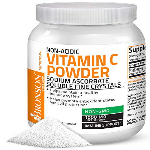 Non Acidic Vitamin C Powder Sodium Ascorbate Non GMO Soluble Fine Crystals - Healthy Immune System, Antioxidant and Cell Protection - 1 Kilogram (2.2 lbs, 35.3 Ounces)