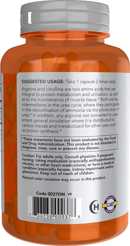 Now Foods Arginine and Citrulline Veg Capsules