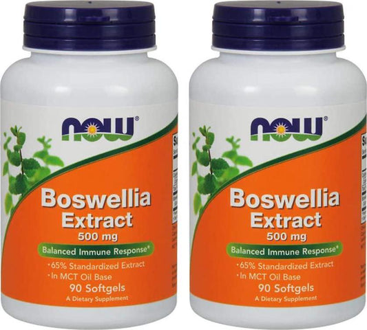 Now Foods Boswellia Extract 500 mg Softgels, 90 Count x 2