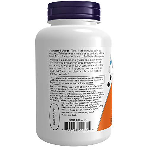 Now Foods L-Arginine 1000mg, 120 Tablets (Pack of 3)