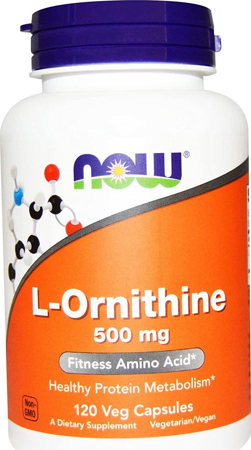 Now Foods L-Ornithine 500 mg - 120 VegiCaps 2 Pack