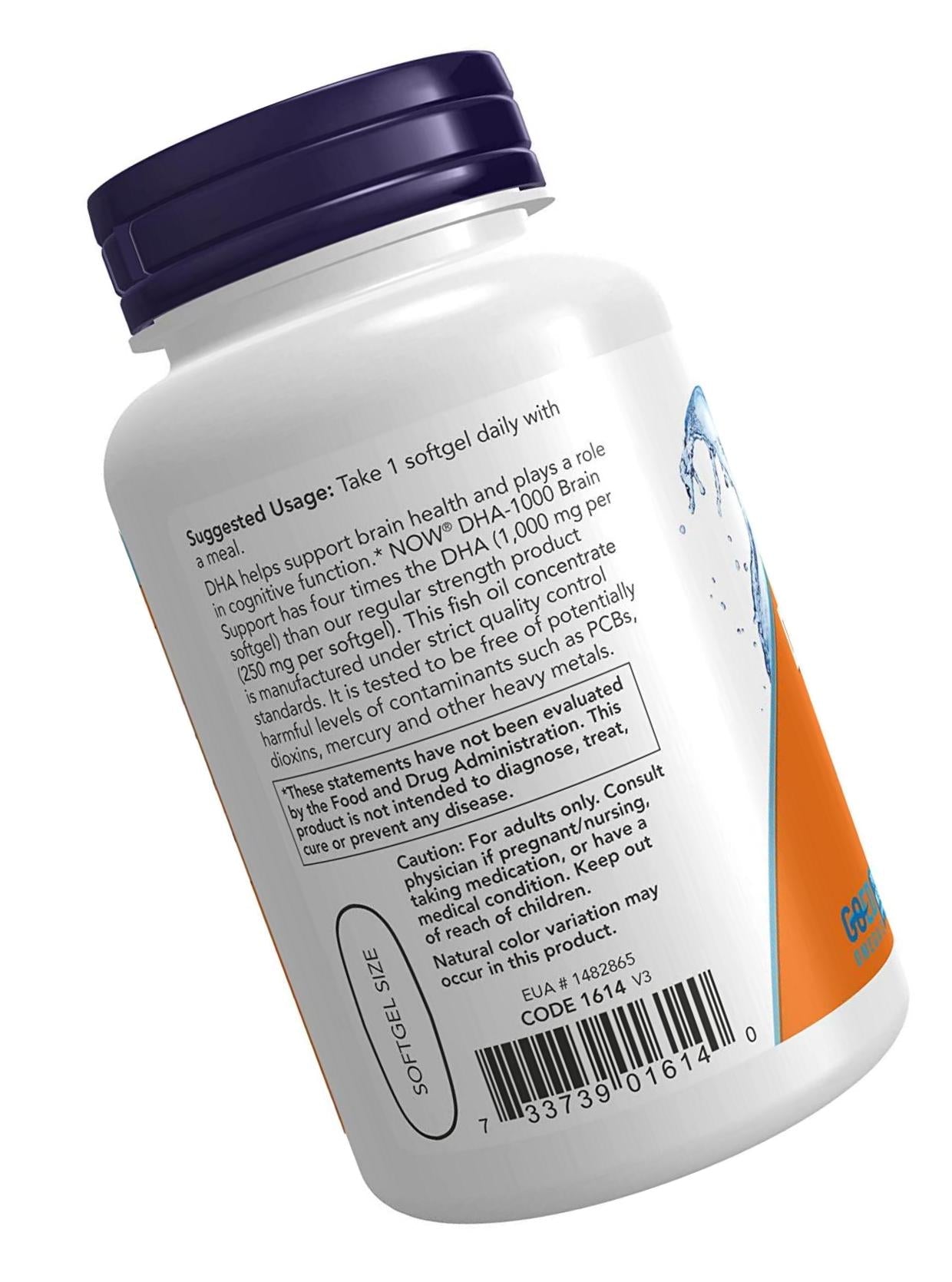 Now Supplements Dha 1000 mg brain support, softgels, 90 Count