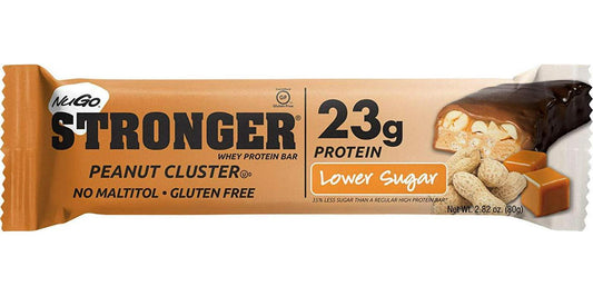NuGo Stronger Peanut Cluster, 23g Whey Protein, 10g Fiber, Gluten Free, (pack of 12)