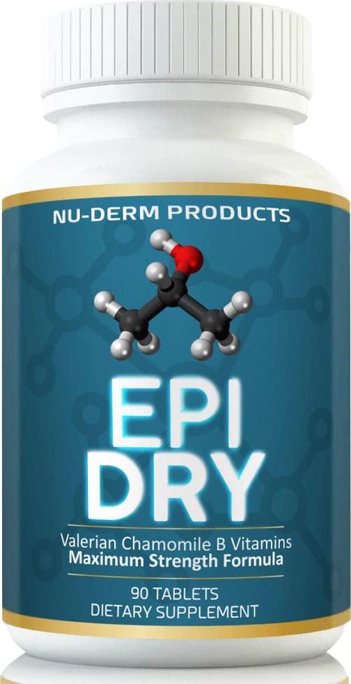 Nuderm Epi Dry HYPERHIDROSIS Treatment Pills Stop Sweating, Sweaty Hands Sweaty Feet Night Sweats Stress Sweat Sweaty Underarms Naturally Proven Antiperspirant Vitamins Treats Hyperhidrosis