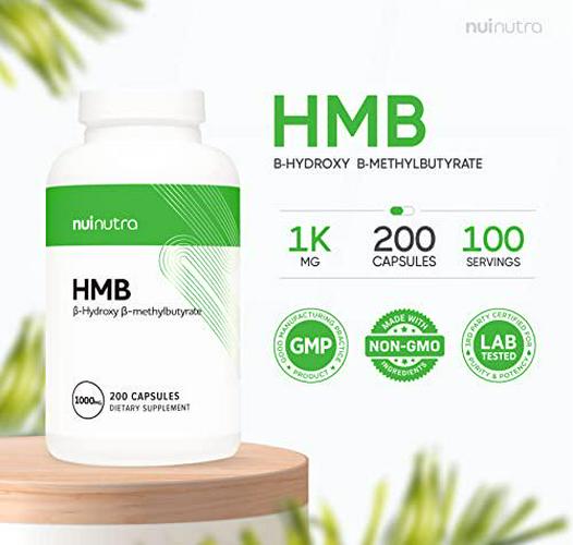 Nui Nutra HMB Supplement (Beta-Hydroxy Beta-Methylbutyrate) | 1000mg | 200 Capsules | Supports Muscle Growth and Aids in Maintaining Muscle Mass | Post-Workout Muscle Recovery | for Men and Women