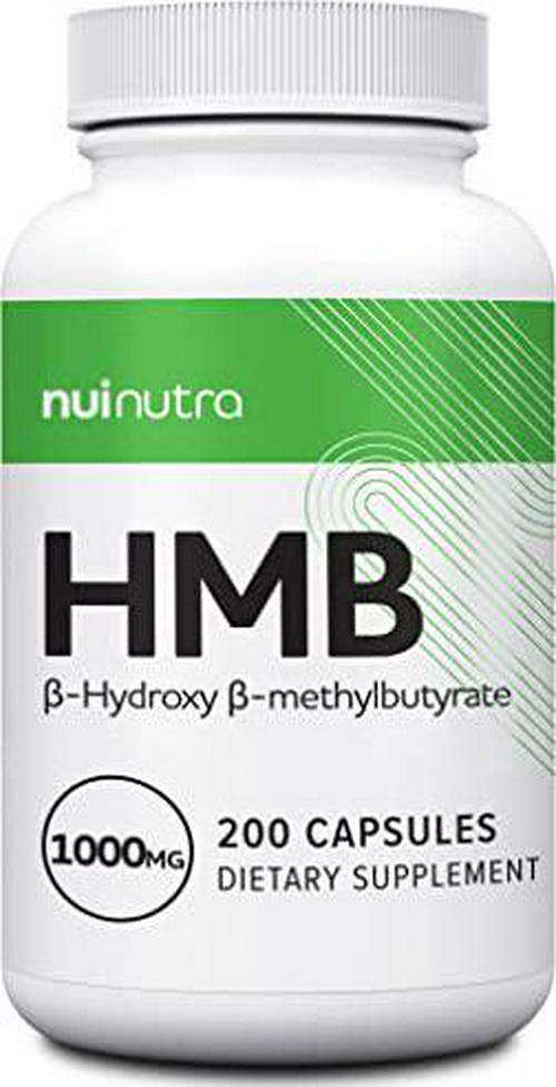 Nui Nutra HMB Supplement (Beta-Hydroxy Beta-Methylbutyrate) | 1000mg | 200 Capsules | Supports Muscle Growth and Aids in Maintaining Muscle Mass | Post-Workout Muscle Recovery | for Men and Women