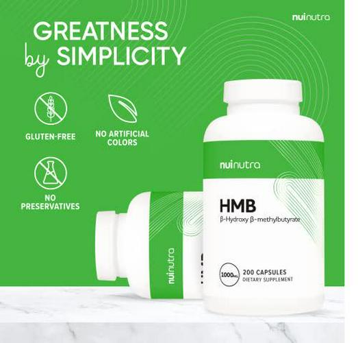 Nui Nutra HMB Supplement (Beta-Hydroxy Beta-Methylbutyrate) | 1000mg | 200 Capsules | Supports Muscle Growth and Aids in Maintaining Muscle Mass | Post-Workout Muscle Recovery | for Men and Women