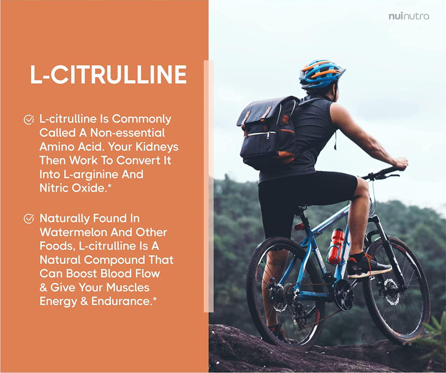 Nui Nutra L-Citrulline Supplement | 1500mg | 150 Capsules | Amino Acid Supplement and Nitric Oxide Booster | Immune and Cardiovascular System Support | Muscle Endurance and Pre-Workout Support