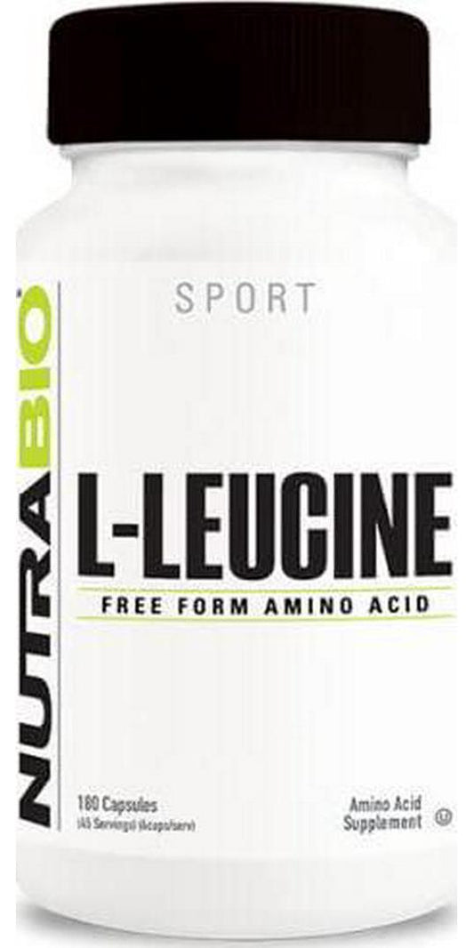 NutraBio 100% Pure L-Leucine - Muscle Recovery and Support - Naturally Fermented Free Form Amino Acid - Vegan, Non-GMO, Gluten Free - 400mg, 180 Capsules